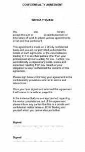 Gagging Order/Confidentiality Agreement